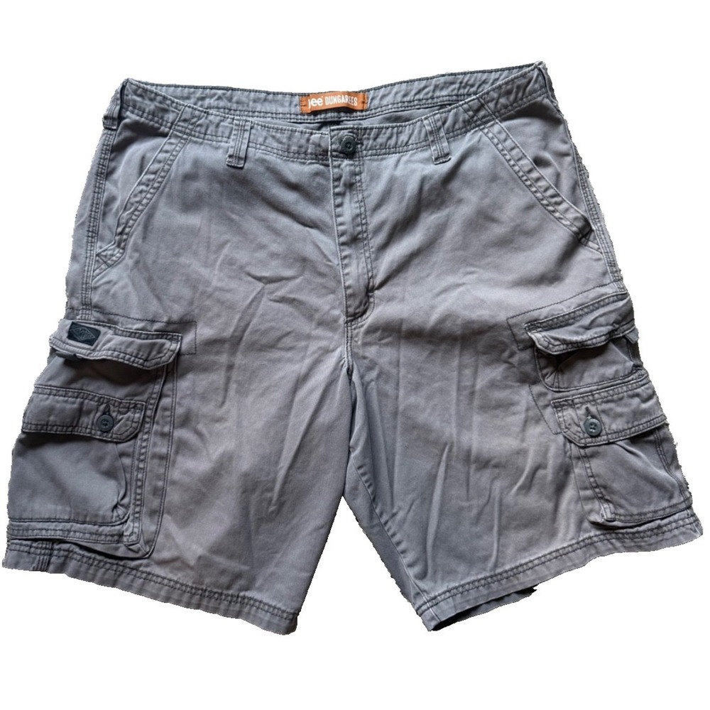 Lee Dungarees Mens Cargo Shorts Size 40 Gray Utility Tactical Outdoor Casual